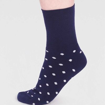 Amara Organic Cotton Spot Walker Socks - Navy