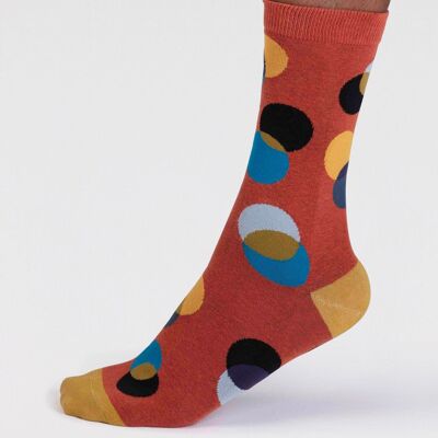 Laurent Organic Cotton Circle Socks - Clay Red