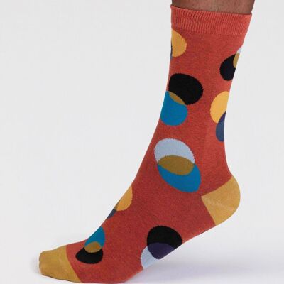 Laurent Organic Cotton Circle Socks - Clay Red