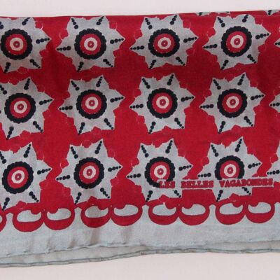 Mini Silk Scarf Daisy rouge red