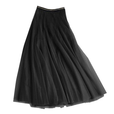 Tulle layer skirt in black, Small