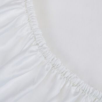 Drap housse 400 Blanc Satin 2