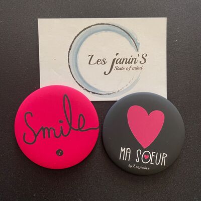2 Magnets Diam.56mm Smile / Soeur