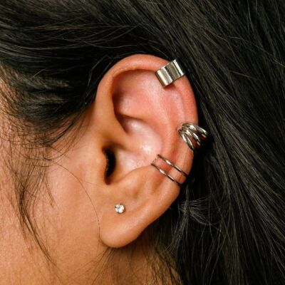 3 Piece Adjustable Non Piercing Everyday Cartilage Helix Ear Cuff Band