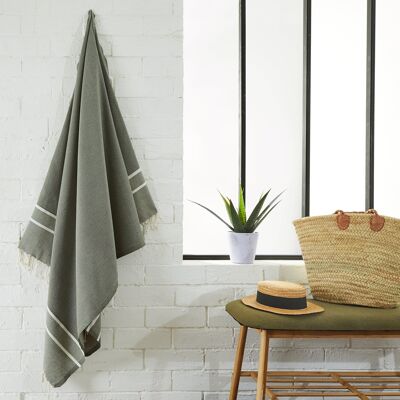 Herringbone Fouta in recycled cotton - 100 x 200 cm