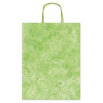 Sac d'emballage cadeau Mosaïque verte (grand)