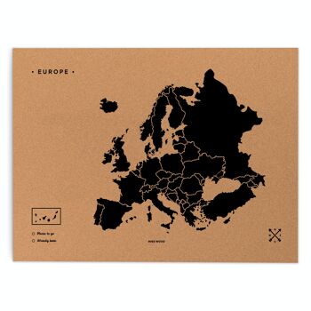Carte de l'Europe sur le liège 15