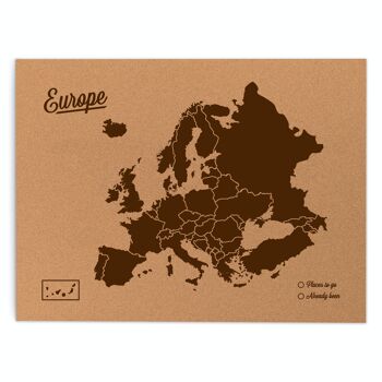Carte de l'Europe sur le liège 18