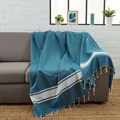 Klassischer XXL-Fouta aus recycelter Baumwolle – 200 x 300 cm