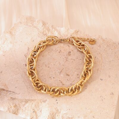 Bracelet chaîne épaisse dorée