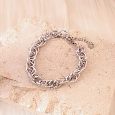 Thick silver chain bracelet