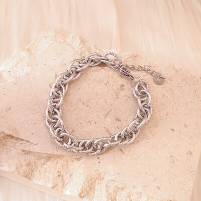 Pulsera de cadena de plata gruesa