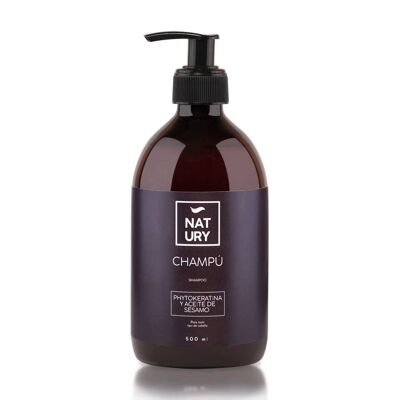 Natural Shampoo With Phytokeratin And Sesame Oil Natury 500ML
