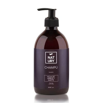 Natural Shampoo With Rice Water And Karité Natury 500 ML