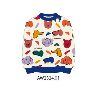 Dog print sweatshirt WINTER23/24