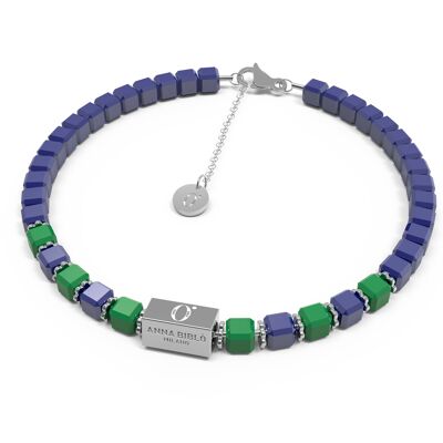 Mini Cube - Blu and Green - Unisex Crystal Bracelet