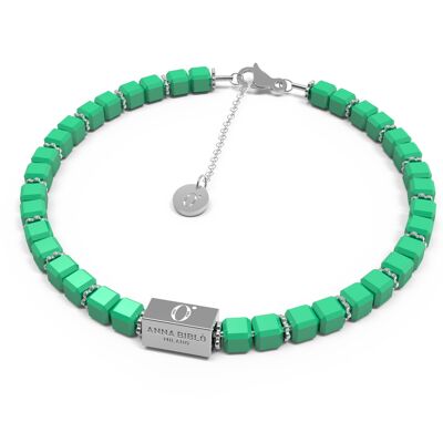 Mini Cube - Turquoise  - Unisex Crystal Bracelet