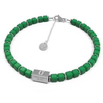 Mini Cube - Green  - Unisex Crystal Bracelet