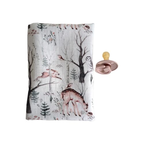 Swaddle 2 -pack, handmade with print from deer and forest friends