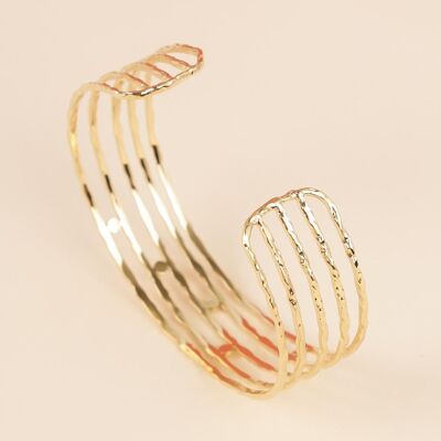 Adjustable multi-line bangle bracelet