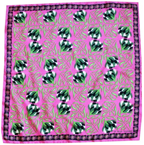 Mini Foulard en Soie Bergamote Fuchsia