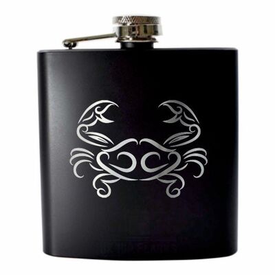Zodiac Cancer | Stainless steel flask matt black