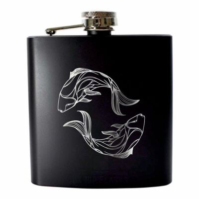 Zodiac Pisces | Stainless steel flask matt black