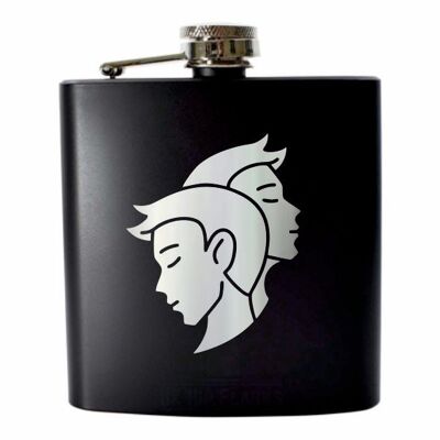 Zodiac Gemini | Stainless steel flask matt black