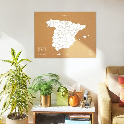 Spain map on cork