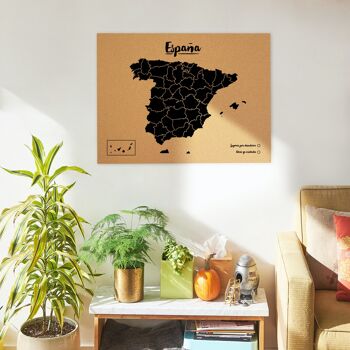 Carte de l'Espagne sur le liège 14