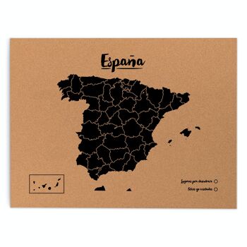 Carte de l'Espagne sur le liège 15