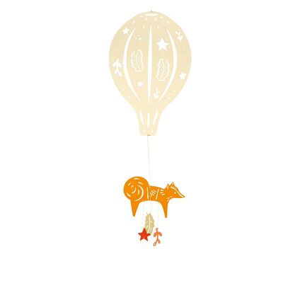 Elfenbeinfuchs-Heißluftballon-Mobile – Weihnachtsgeschenk für Kinder