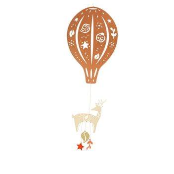 Mobile montgolfière Sienna daim - Cadeau de noël enfant 1