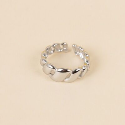 Silver flat wavy ring