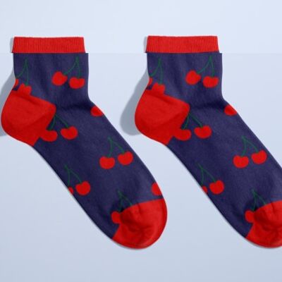Blue Mireille cherry socks 36/40