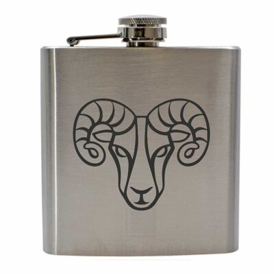 Zodiac Aries | Stainless Steel Hip Flask