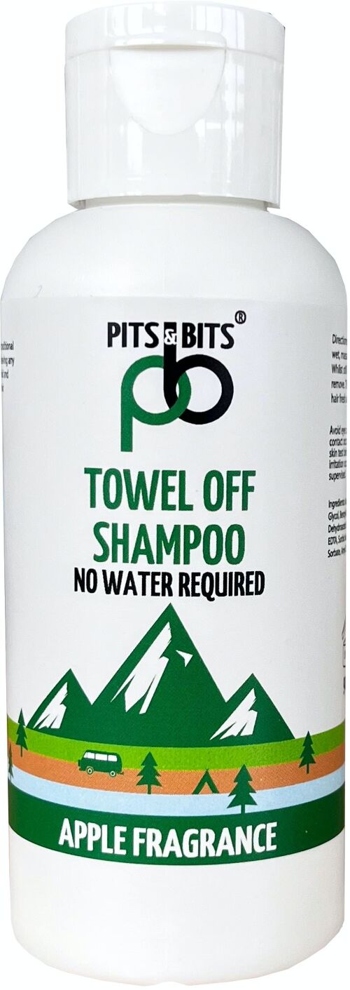 Pits and Bits Rinse Free Shampoo, Apple Fragrance, No Additional Water Or Rinsing Required, 100ml