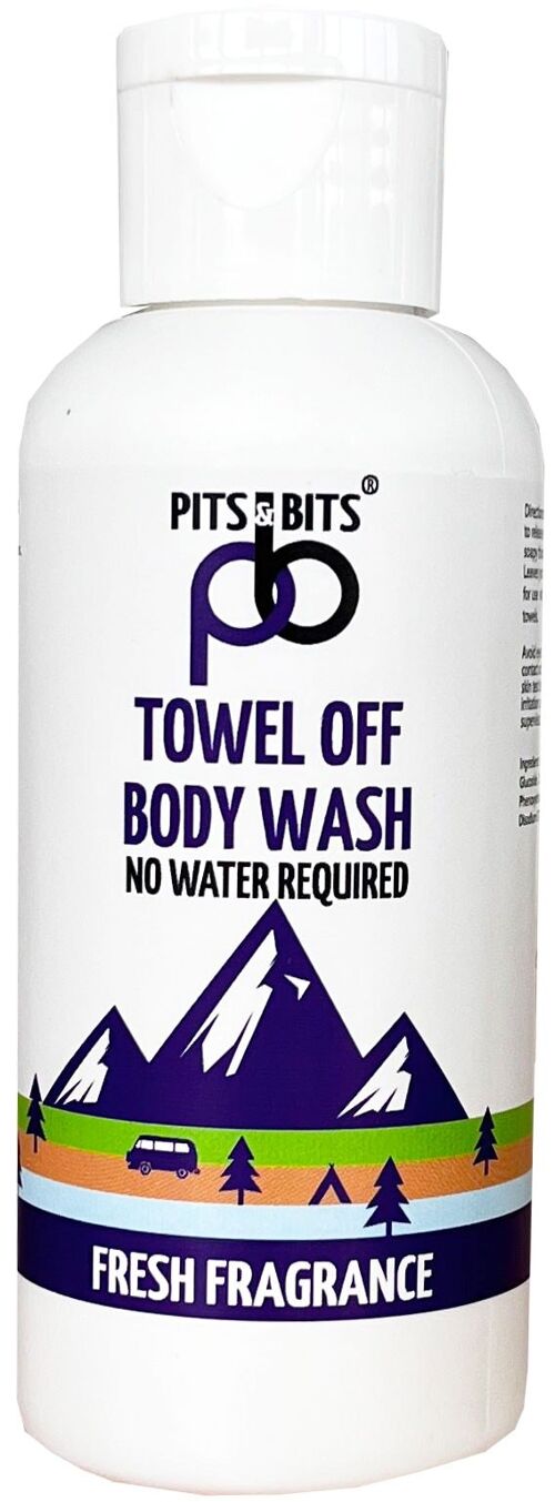 Pits And Bits Rinse Free Body Wash, No Additional Water Or Rinsing Required 100ml
