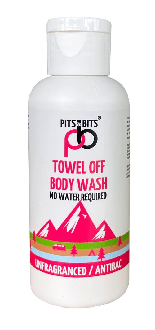 Pits And Bits Rinse Free Body Wash, Fragrance Free and Antibacterial, No Additional Water Or Rinsing Required 100ml