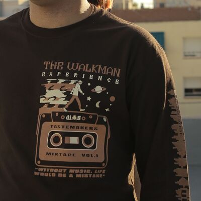 Camiseta Manga larga tema Walkman Cassete años 90