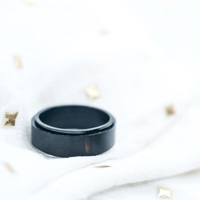 Anillo de boda de tungsteno giratorio de compromiso negro mate para hombre de 8 mm