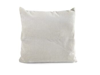 Coussin 40x40cm large cordon blanc crème 1