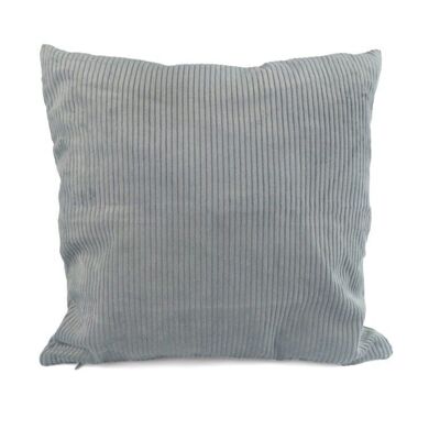 Coussin 40x40cm large cordon gris argent