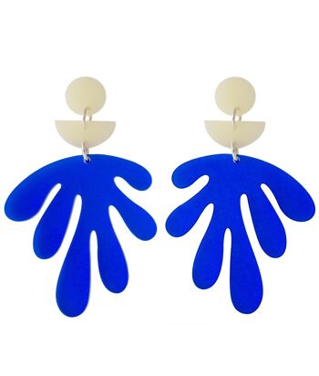 Boucles d'oreilles fleurs bleues 1