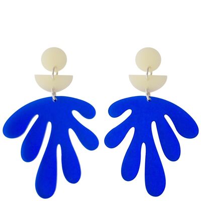 Boucles d'oreilles fleurs bleues