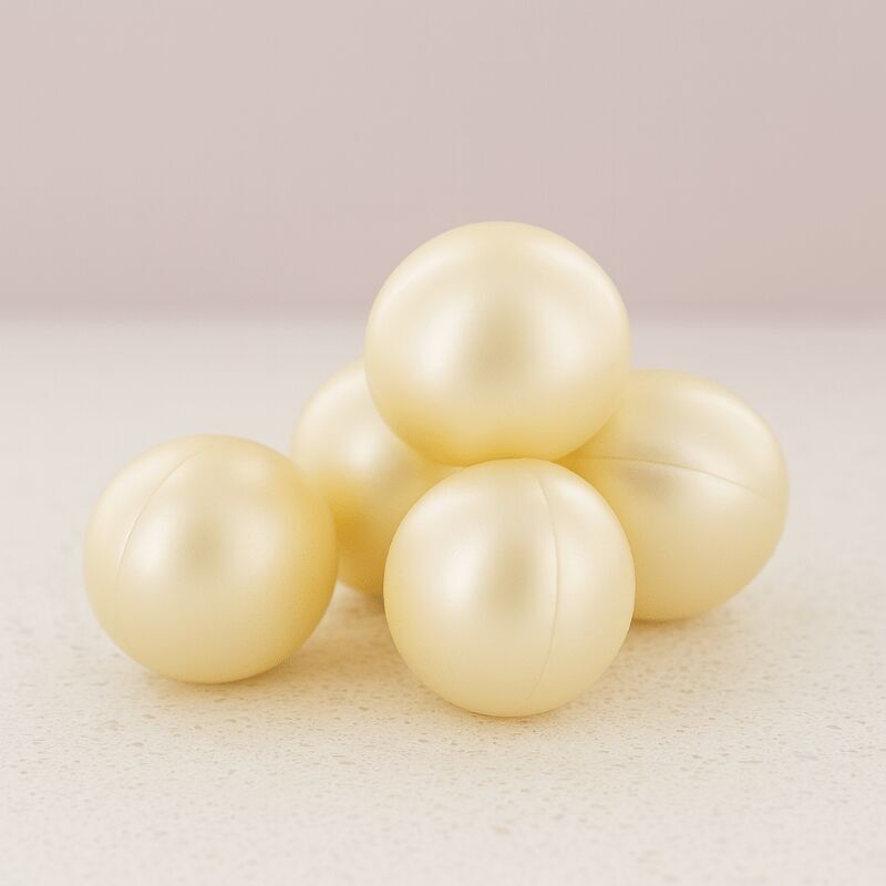 200 Round Coconut Scent Bath Beads with Soybean Oil - Paraben Free - Ball for Foot Bath