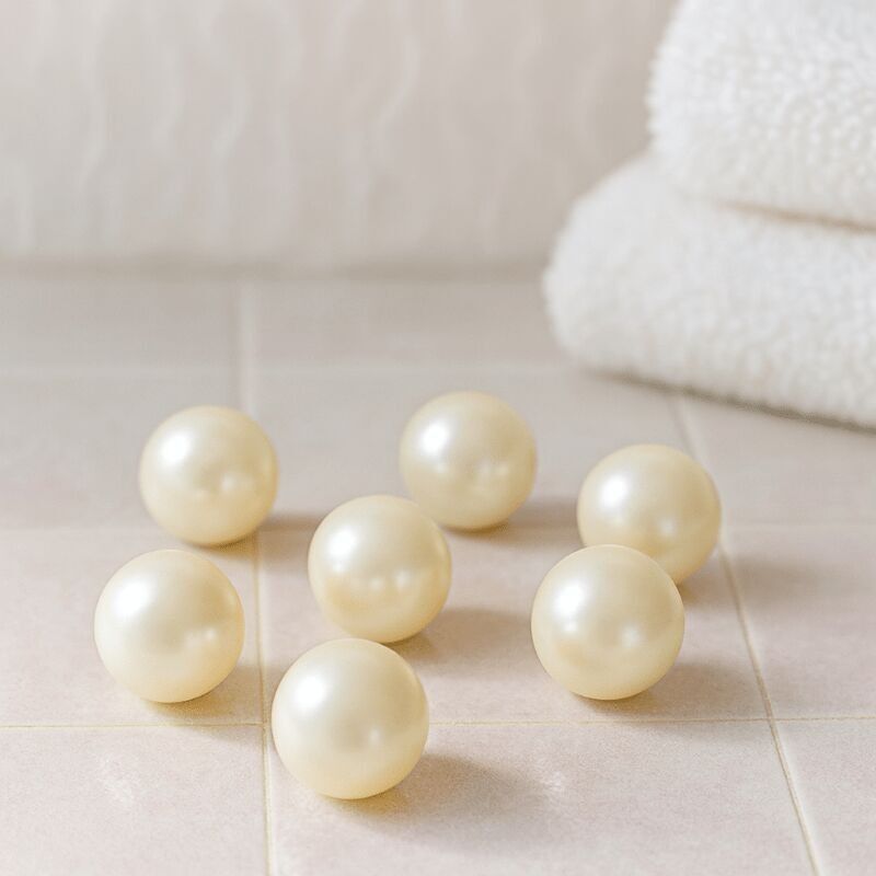 200 Perles de Bain Rondes Parfum Coco à l'Huile de Soja - sans Parabène - Bille pour Bain de Pieds
