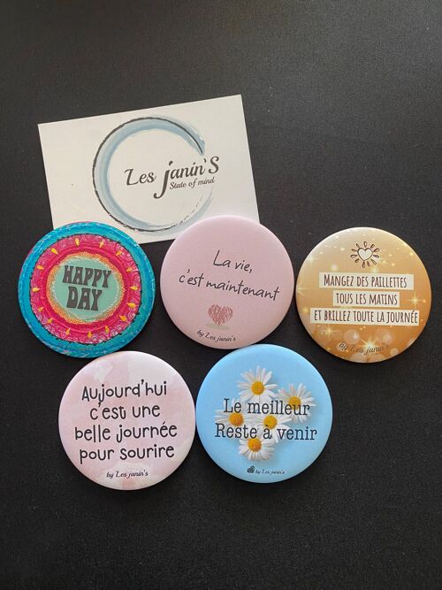 5 Magnets 56mm Messages Positifs