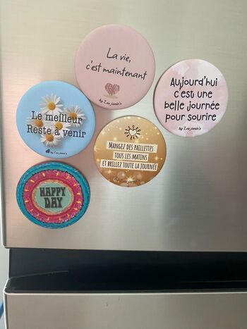 5 Magnets 56mm Messages Positifs 2