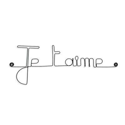 Décoration murale en fil de fer " Je t'aime " - Saint Valentin / Fête des mères - Bijoux de Mur